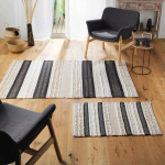 Puuvillane boho vaip 120 x 170 cm, beež ja must