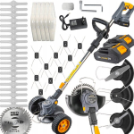 Powermat PM-PKA-2AHM akulaadiminega trimmer ratastega, 21V, 2x2Ah, reguleeritav pikkus