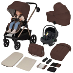 Lapsevanker 3in1, GravelTech rattad, kokkupandav koos istmega, vedrustus, komplekt &ndash; Lionelo Carmine Brown Chocolate