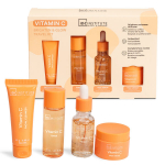 N&auml;ohoolduskomplekt IDC Institute Skin Solution Vitamin C naistele: n&auml;opuhastusvahend, 25 g + toonik, 30 ml + seerum, 18 ml + n&auml;okreem, 20 g