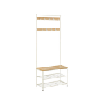 Riiul mantlitele 70x32.5x175 cm valge tamm terasraam