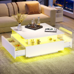 LED kohvilaud, 70x70x41 cm, 2 sahtlit, 30 kg, 1 tk