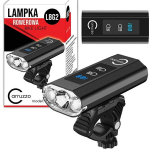 Jalgratta esituli Carruzzo L8G2 1200 lm CREE LED, laetav USB-C kaudu, akupanga funktsiooniga