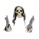 Halloweeni dekor kolju, k&auml;ed, Gražūs pilki drabužiai įdėjo trijų dalių kostiumą