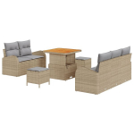 vidaXL Aia Diivanikomplekt padjaga padjaga 8 pcs Beež ja heledhall