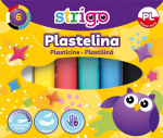 Plastiliini komplekt Strigo, 6 erksat v&auml;rvi lastele
