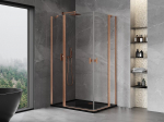 Mexen Mist Duo vertikaalne du&scaron;ikabiin, 110 x 90 cm, l&auml;bipaistev, harjatud vask - 8A4-110-090-65-00