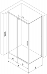 Mexen Exo p&ouml;&ouml;rduva uksega du&scaron;inurk 100 x 75 cm, l&auml;bipaistev, kuldne - 819-100-075-50-00