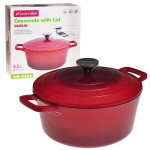 Kaanega pott Kamille 4,5 L, marmorkate, induktsioon