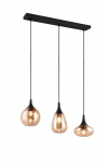 Trio Lumina rippvalgusti, 3xe14, mattmust, merevaigukollane