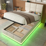 K&otilde;rgusega voodi USB/Type-C, LED, 90x200 cm
