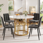 S&ouml;&ouml;gilaud 4 tooliga, 100 cm, MDF, hall samet, 2 paketti