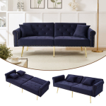Magamissofa, reguleeritav seljatugi, kuldjalad, 147x85 cm