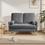 Kaheisteline diivan, helehall, puidust jalad, 140 cm, 1 tk