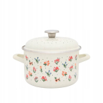 Kaanega emailpott 20 cm, 4l, "lilled"