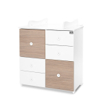 Komoda Lorelli Cupboard New, 2 box, valge/merevaigu v&auml;rvi