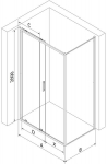 Mexen Exo l&uuml;kand du&scaron;ikabiin 120 x 85 cm, l&auml;bipaistev, must - 8151-120-085-70-00