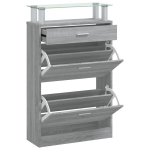 vidaXL jalatsikapp, hall Sonoma tamm, 63 x 24 x 104 cm, tehispuit