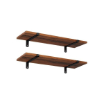 Seinariiulite komplekt 60 x 20 x 7 cm, 2 osa, pruun/must