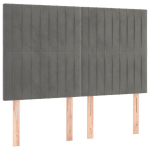 vidaXL LED-voodipeats, helehall, 144x5x118/128 cm, samet