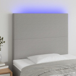 vidaXL LED-voodipeats, helehall, 100x5x118/128 cm, kangas
