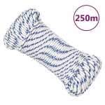 vidaXL paadik&ouml;is, valge, 4 mm, 250 m, pol&uuml;prop&uuml;leen