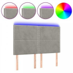 vidaXL LED-voodipeats, helehall, 144x5x118/128 cm, kangas