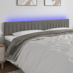 vidaXL LED-voodipeats, helehall, 160x5x78/88 cm, samet