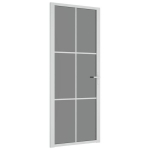 vidaXL siseuks, 83x201,5 cm, valge, ESG-klaas ja alumiinium