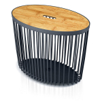 Clubo universaalne ovaalne korv bambusest kaanega antratsiitv&auml;rvi 56,8 cm