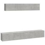 vidaXL 4-osaline telerikappide komplekt, betoonhall, tehispuit