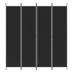 vidaXL 4 paneeliga ruumijagaja, must, 200 x 220 cm, kangas