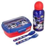 Set 4 t&uuml;kki - Laps - Alumiinium pudel 400 ml - V&otilde;ileibade valmistaja - BPA-vaba - Sinine ja punane