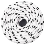 vidaXL punutud paadik&ouml;is, valge, 10 mm x 25 m pol&uuml;ester