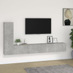 vidaXL 3-osaline telerikappide komplekt, betoonhall, tehispuit