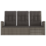 vidaXL allalastav aiapink patjadega, hall, 173 cm, pol&uuml;rotang, hall