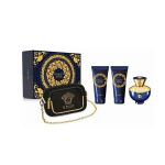 Rinkinys moterims Versace Dylan Blue Femme: EDP 100 ml + du&scaron;o gelis 100 ml + kūno losjonas 100 ml + kosmetinė
