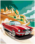 Maalimiskomplekt numbrite j&auml;rgi Ford Mustang 30x40