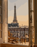 Maalimine numbrite j&auml;rgi - maalimise komplekt 40x50 cm. "View of the Eiffel Tower"