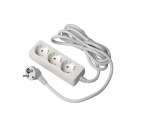 Pikenduskaabel GTV 3 pistikupesa, 5m, valge