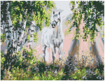 Maalimiskomplekt numbrite j&auml;rgi Hobune metsas 40x50