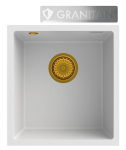 Graniidist valamu, alumine, mini, valge, sifoon