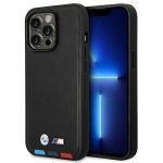 BMW BMHMP14X22PTDK iPhone 14 Pro Max 6.7 musta / musta nahast tr&uuml;kk tricolor Magsafe