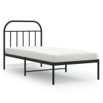vidaXL metallist voodiraam peatsiga, must, 90 x 190 cm
