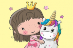 Maalid numbrite j&auml;rgi TM V&auml;rvikas "Princess with a Small Unicorn"