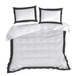 LAURA satiinist &auml;&auml;rtega voodipesu 160X200 70X80X2 valge+must