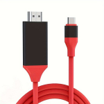 4K HD USB-C HDMI Kaabel Thunderbolt 3 Toetus MacBook Pro/Airip/galaxy 2M Punane/Hall Alumiiniumisulamist., Raudona