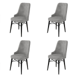 4 tooli komplekt Asir Pare, hall/must