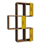 Eraldiseisev riiul Kalune Design Flora, pruun/kollane