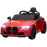 Elektriline lasteauto BMW M4, Heli & Valgus, 3-5 km/h, sh. puldiga, 3-5 aastastele, Punane